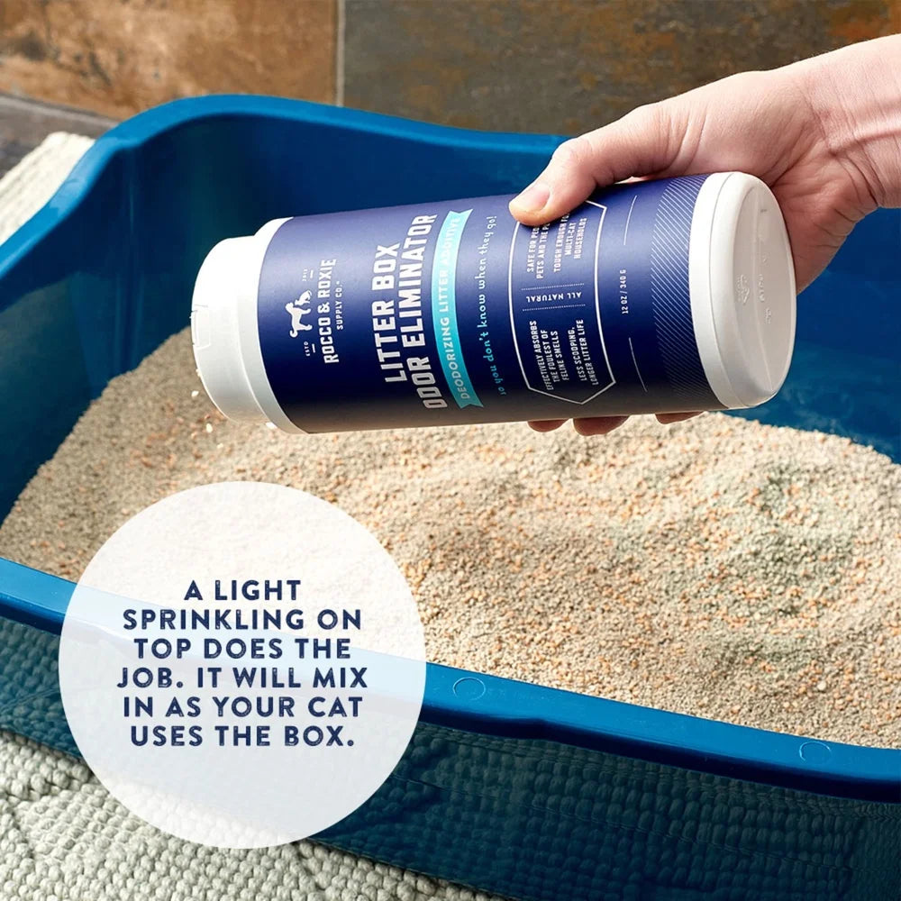 Natural Litter Box Odor Eliminator 12oz Moisture Wicking Essential Oils Multi-Cat Safe Non-Toxic Deodorizer Pet Waste