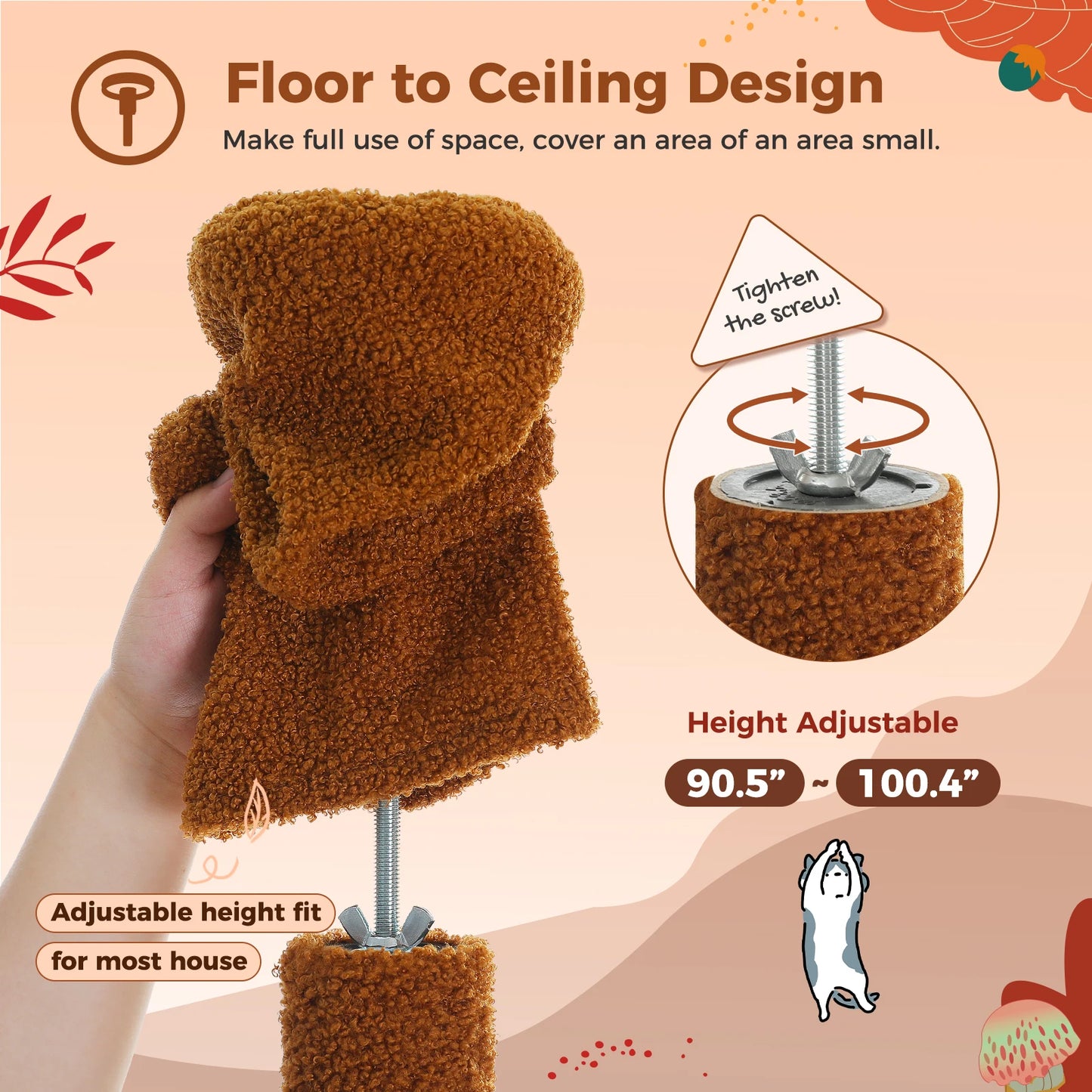 Floor to Ceiling Cat Tree Tower