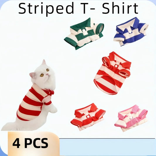 Pet Striped T-Shirts for Cats and Dogs