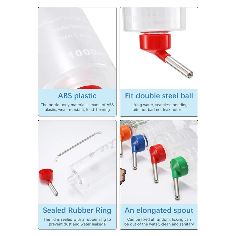 1 PC 1000ml Random Color Small Animals Drinker