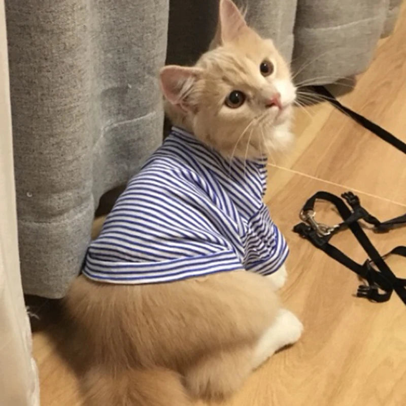 Cute Stripe Pet Cat Vest Shirt