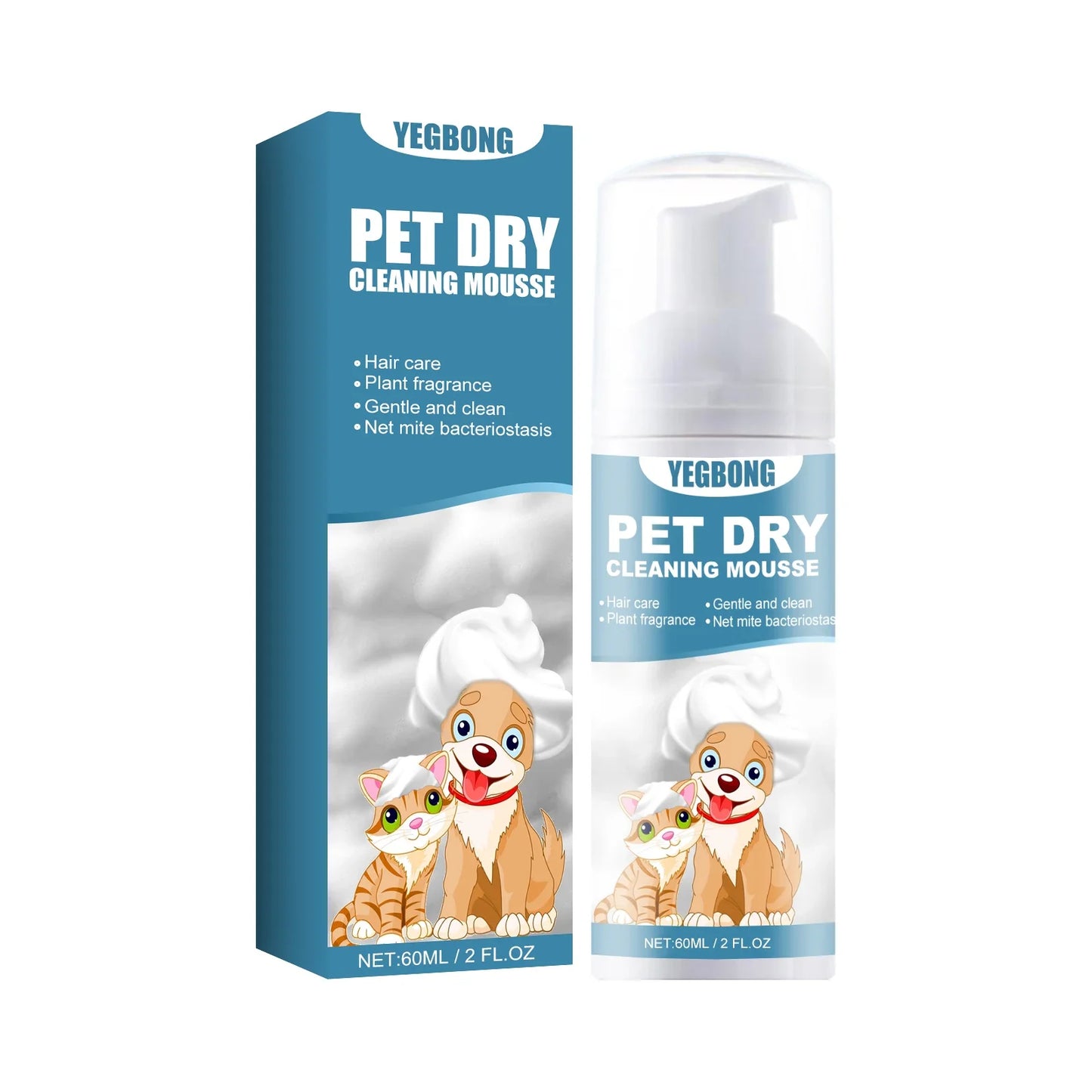 1-4PCS Pet Dry Shampoo Mousse for Puppies and Kittens