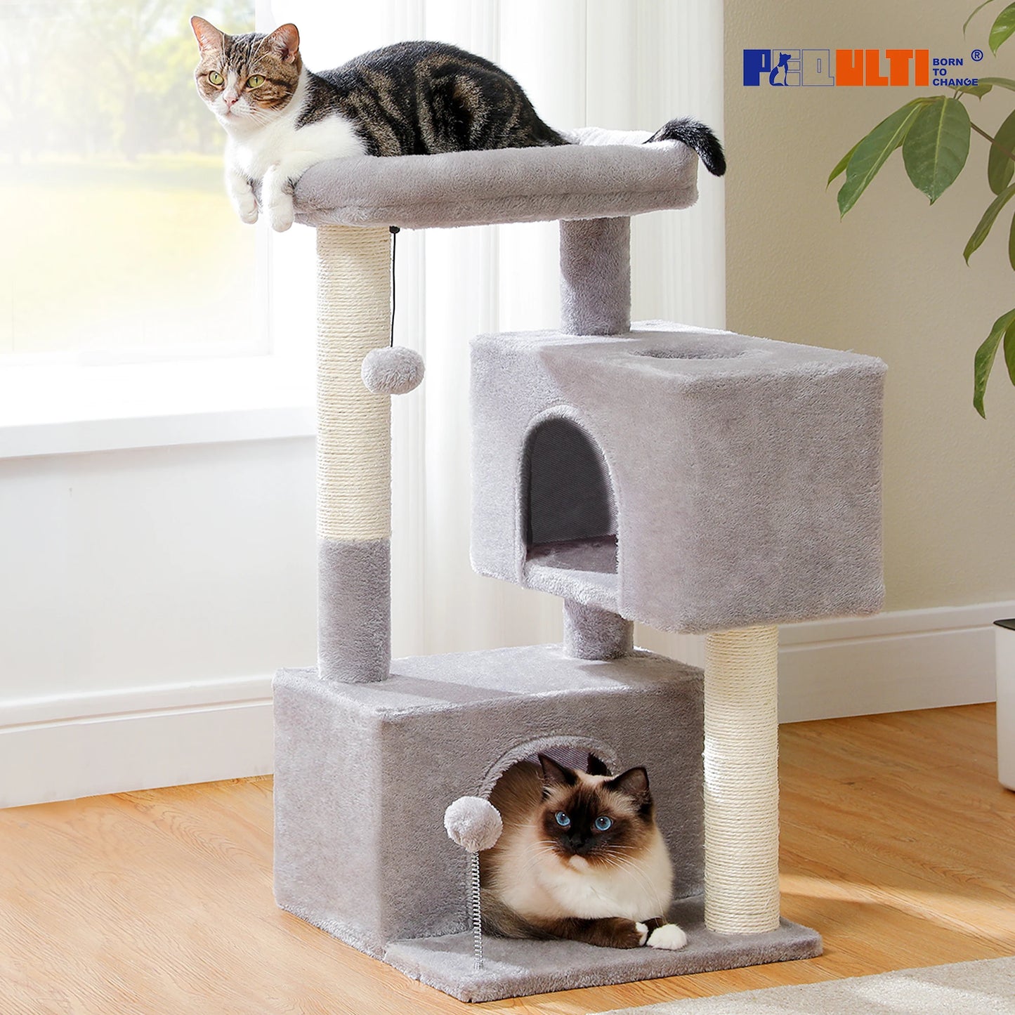 Cat Tree Tower with Detachable Top Perch