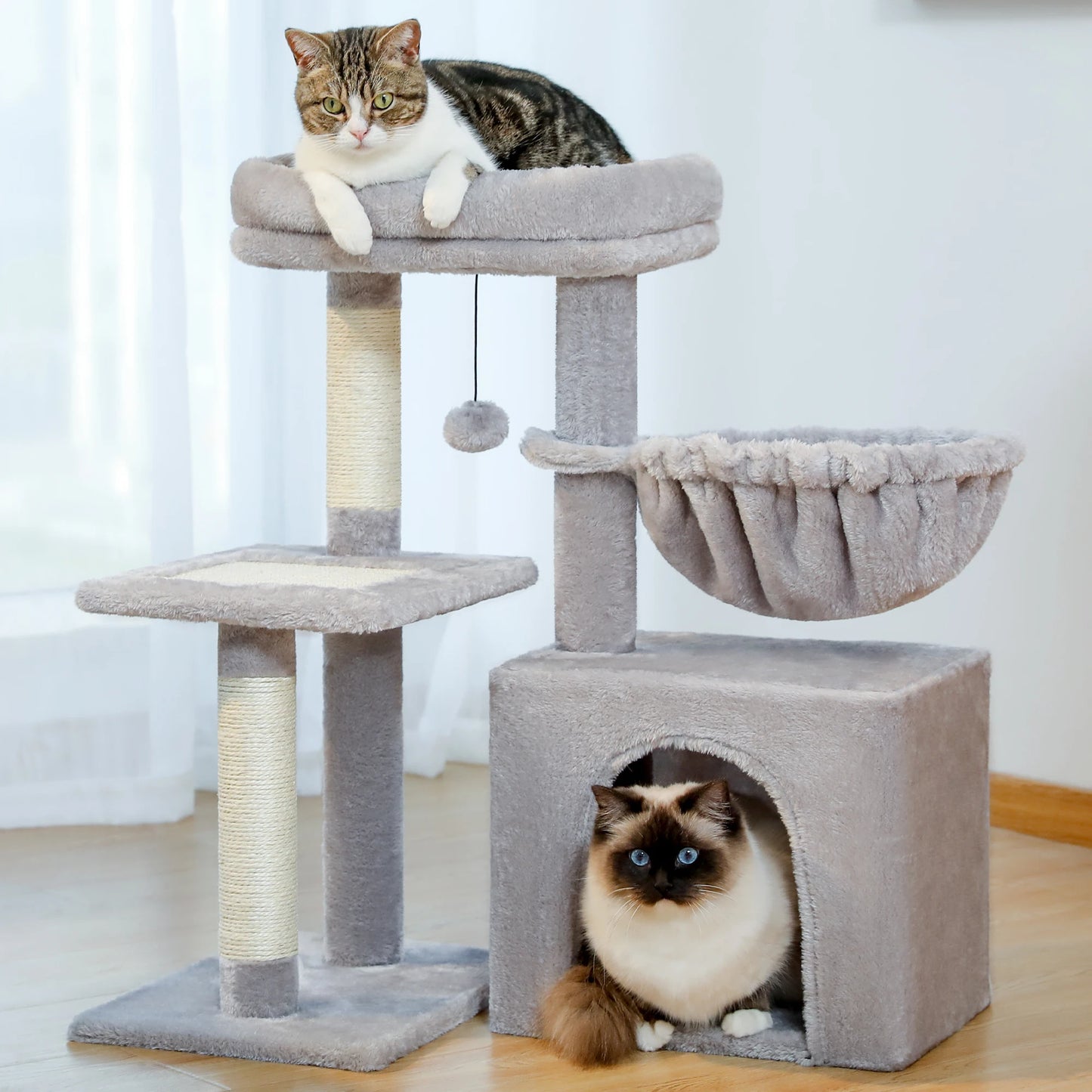 2 in 1 Cat Tree for Large Cat and Small Cat