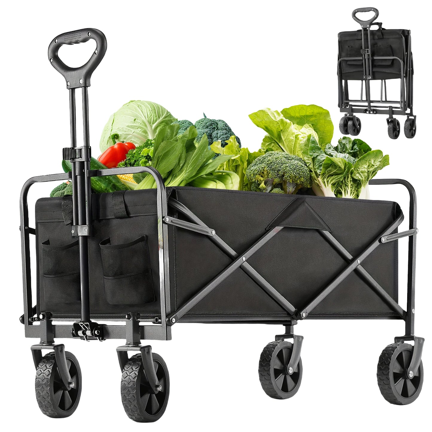 Foldable cart, Foldable trailer on wheels