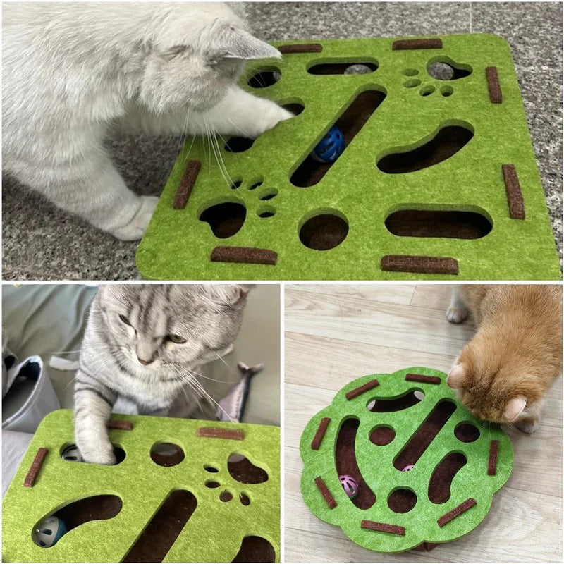 Pet Cat Puzzle Maze Holes Toys