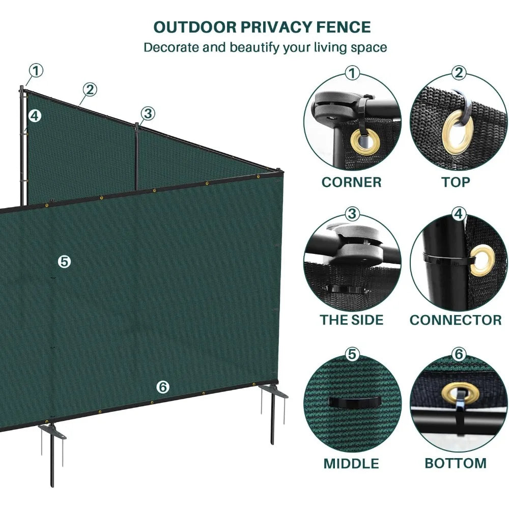 6'x24' Green Outdoor Divider Privacy Fence