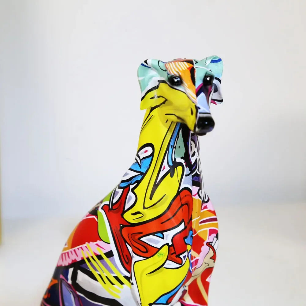 Modern Creative Painted Colorful Greyhound Doberman