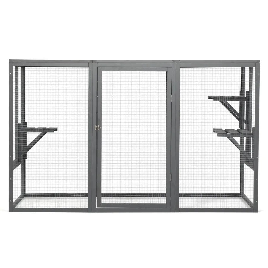 Wooden Cat Cage, Gray Black