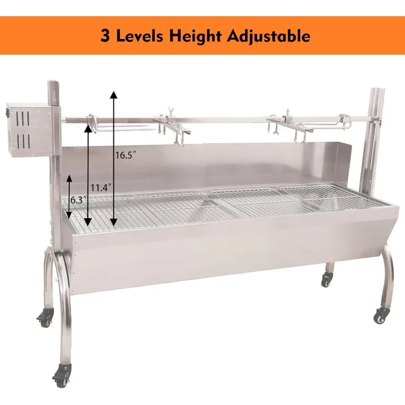 50W Rotisserie Grill with Wind Screen