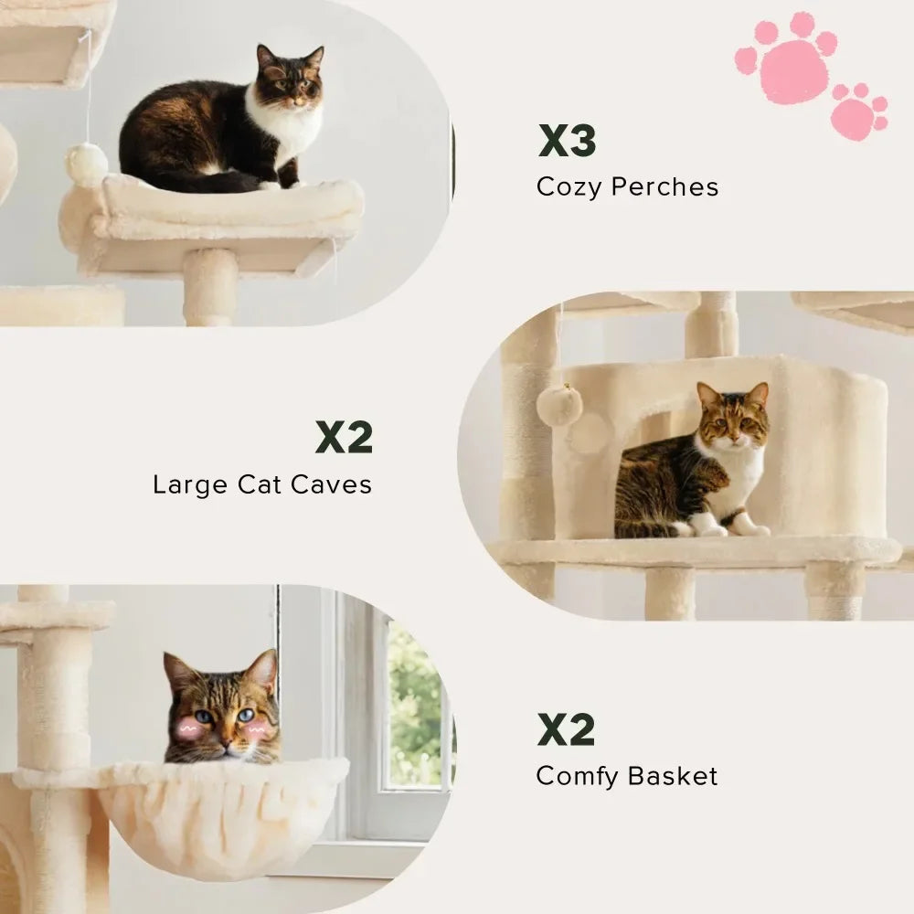 X-Large Cat Tree and Tower, Beige