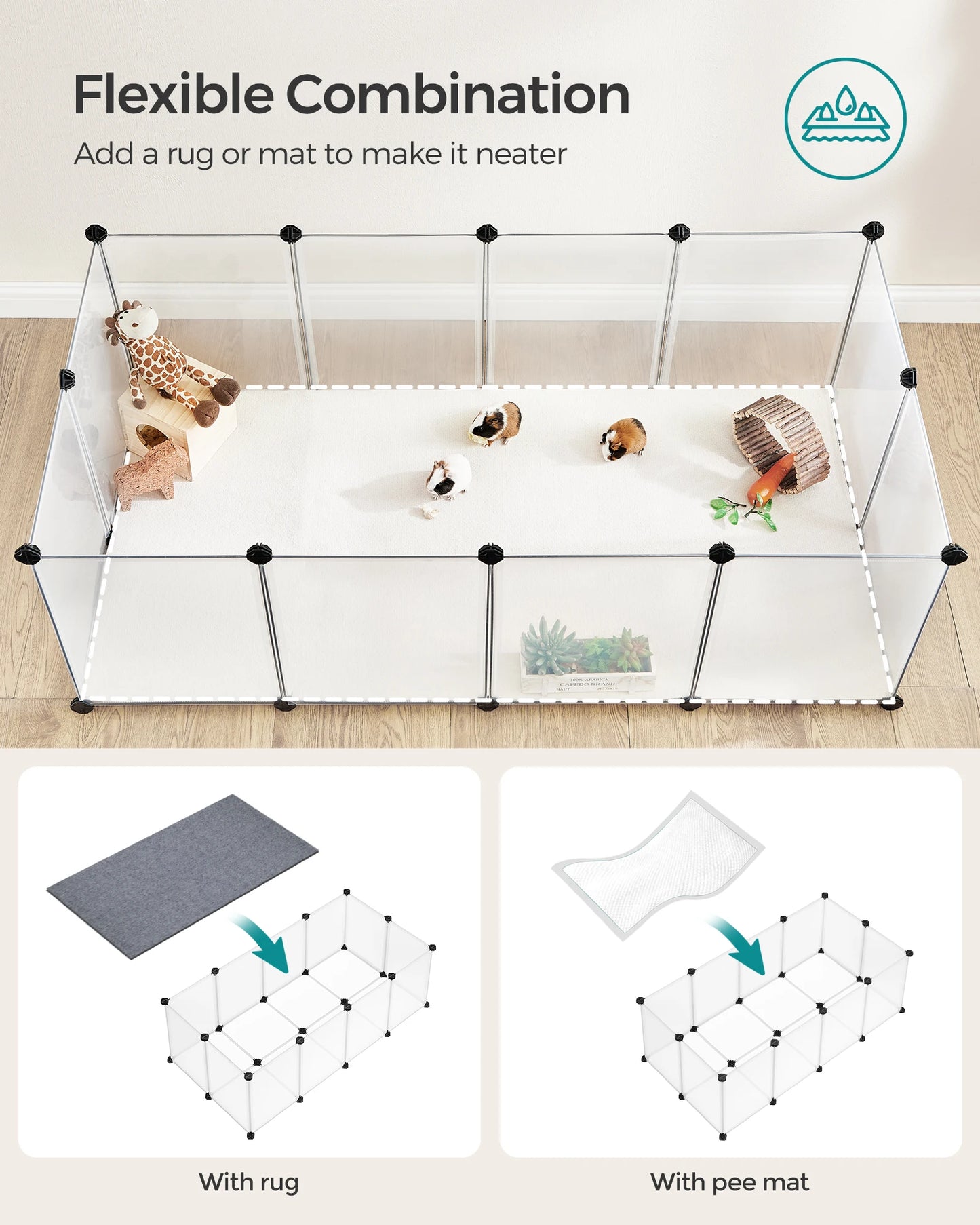 SONGMICS Pet Playpen with Floor