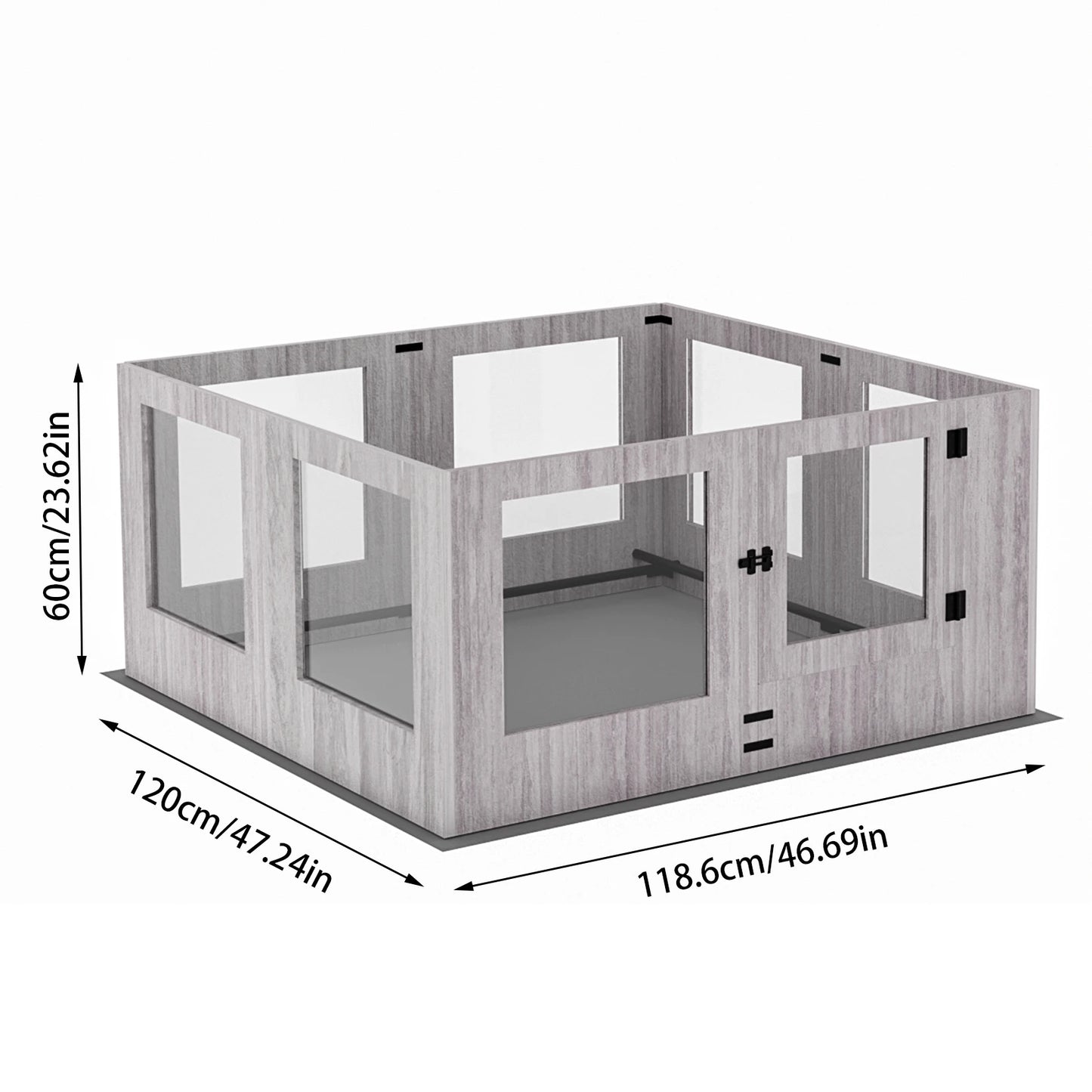Tempered Glass Dog Puppies Playpen for Indoor