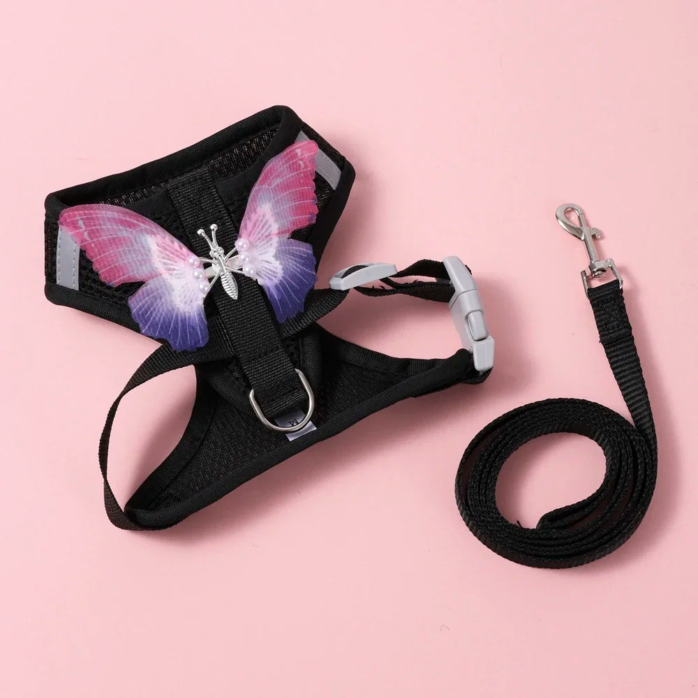 Butterfly Cute Breathable Dog Harness Set
