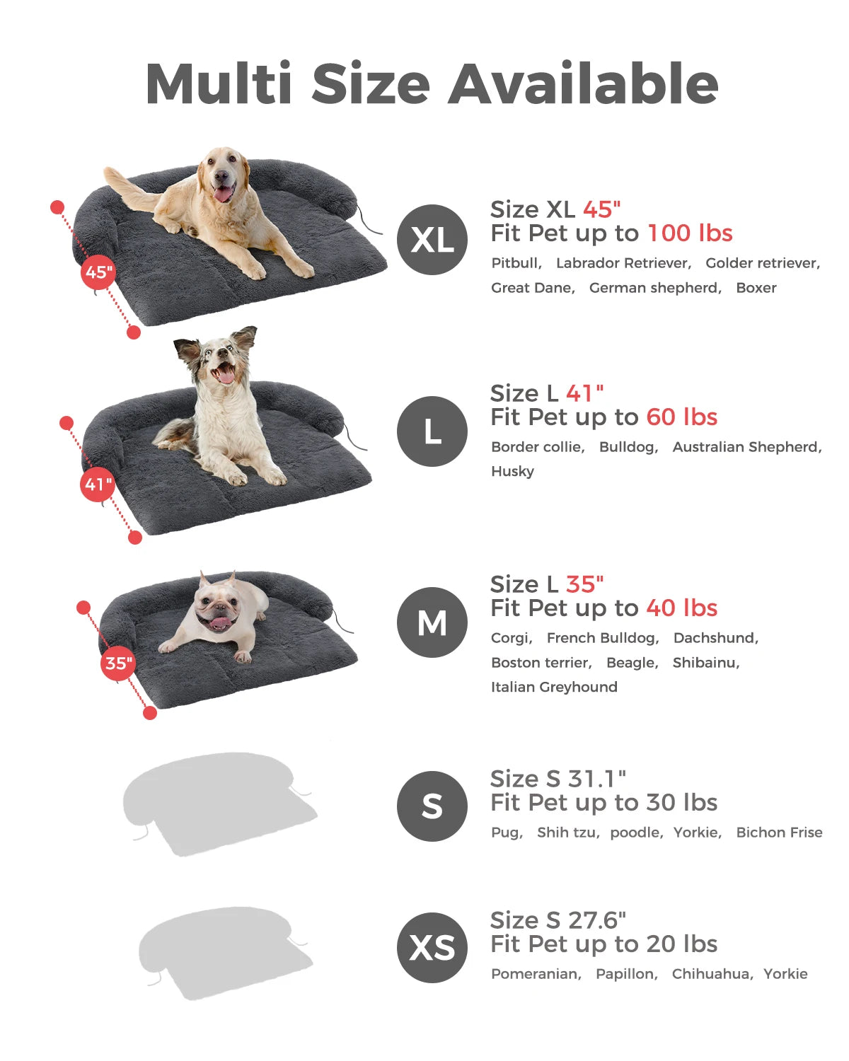 Pet Dog Bed Couch Sofa for Large Dogs