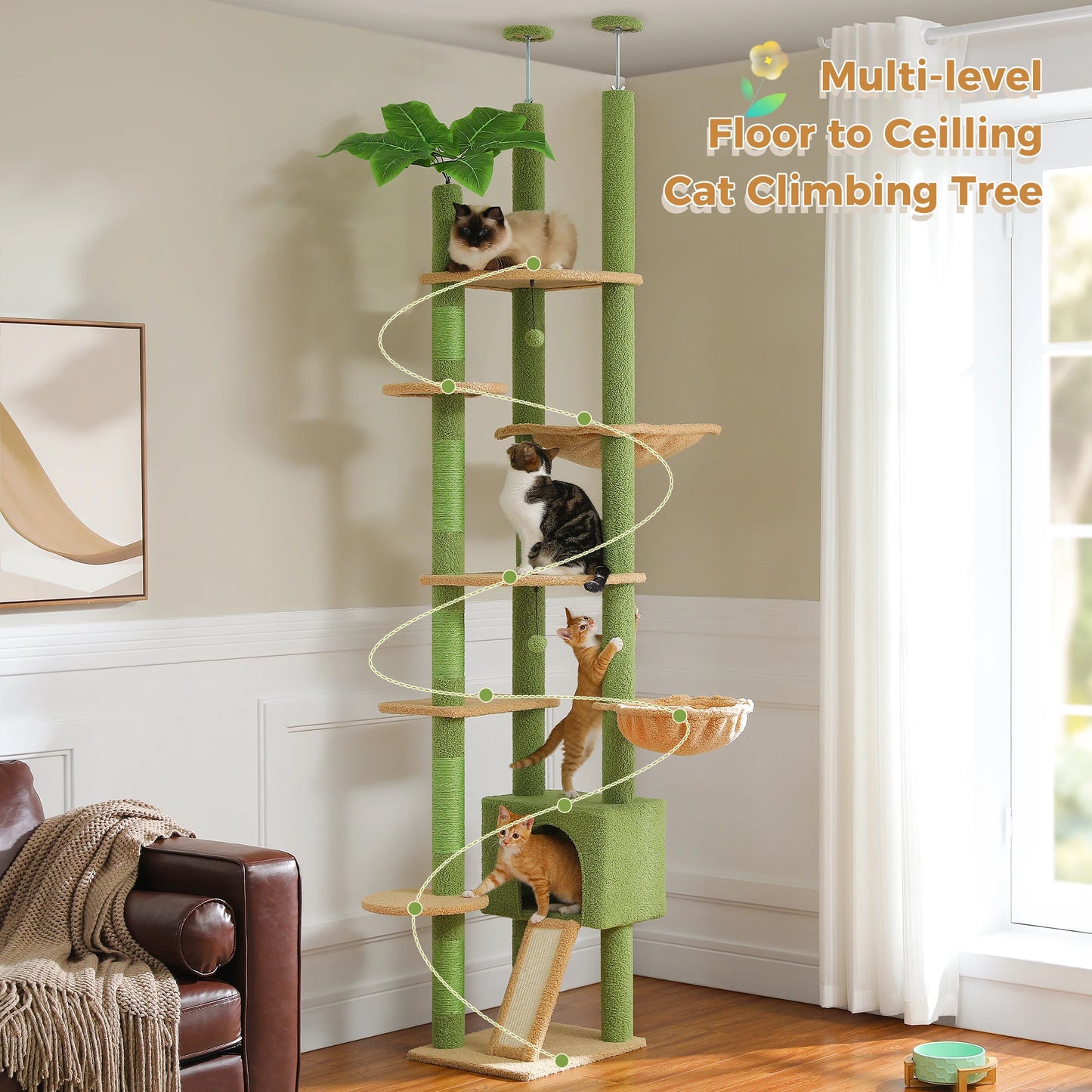 Floor to Ceiling Cat Tree Tower