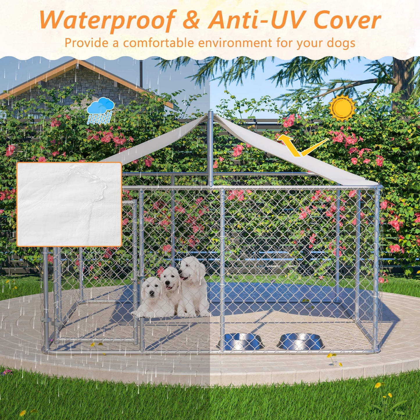 7.5x7.5 ft Outdoor Dog Kennel
