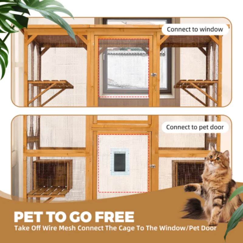 Catio Outdoor Cat Enclosure with Roof