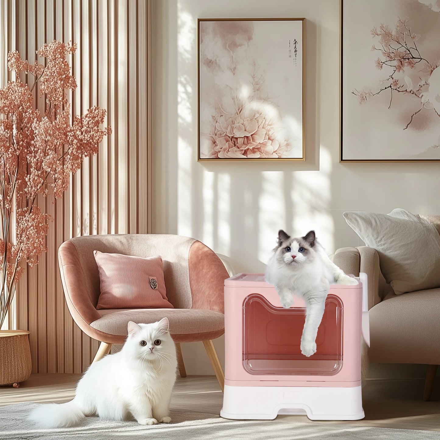 Modern Flexible Tidy Cat Litter Box Enclosure