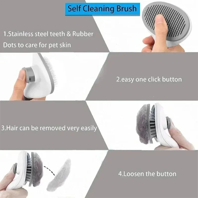 Pet Dog Brush Cat Comb Self Cleaning