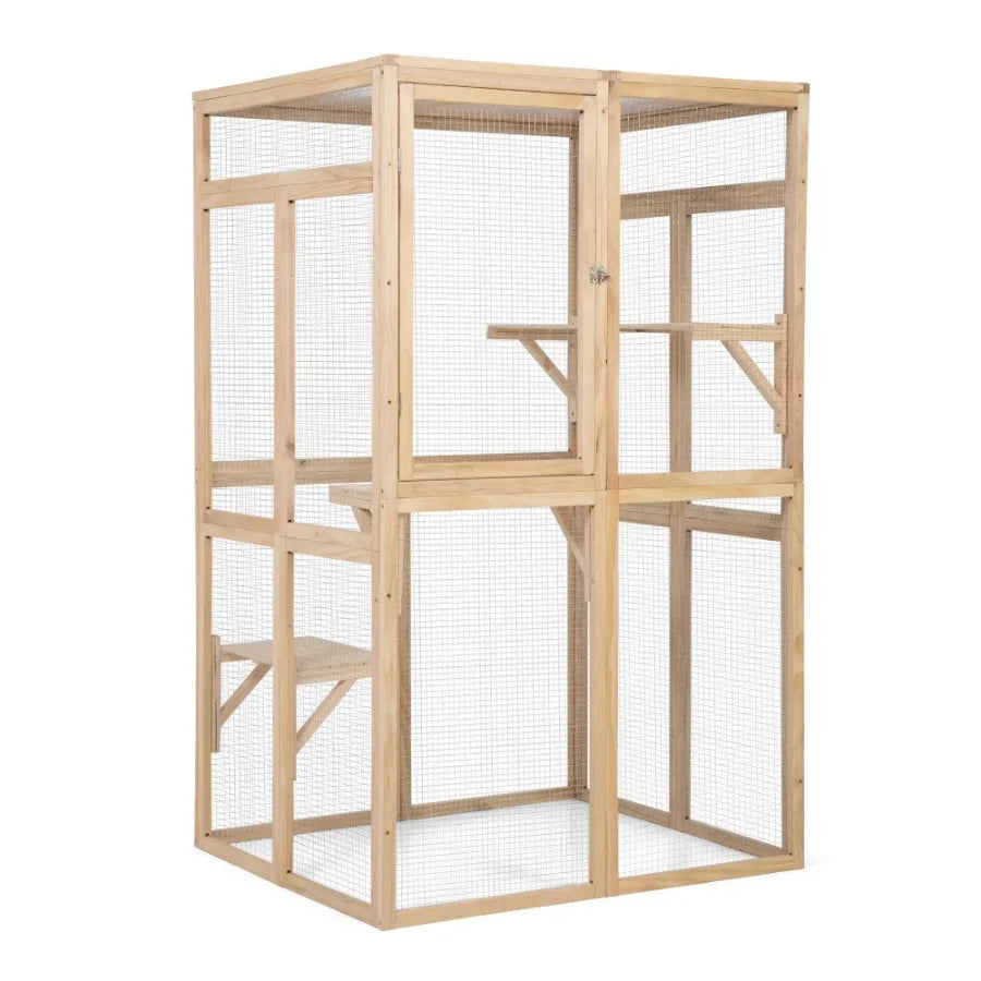 Wooden Cat Catio Outdoor Enclosure House