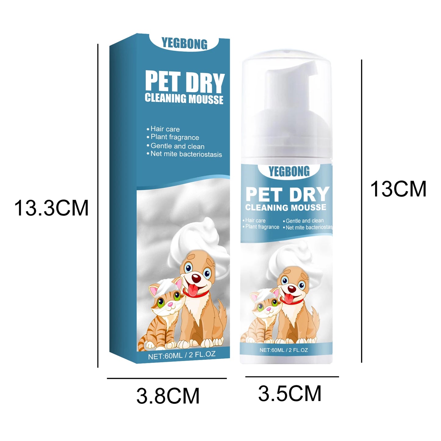 1-4PCS Pet Dry Shampoo Mousse for Puppies and Kittens