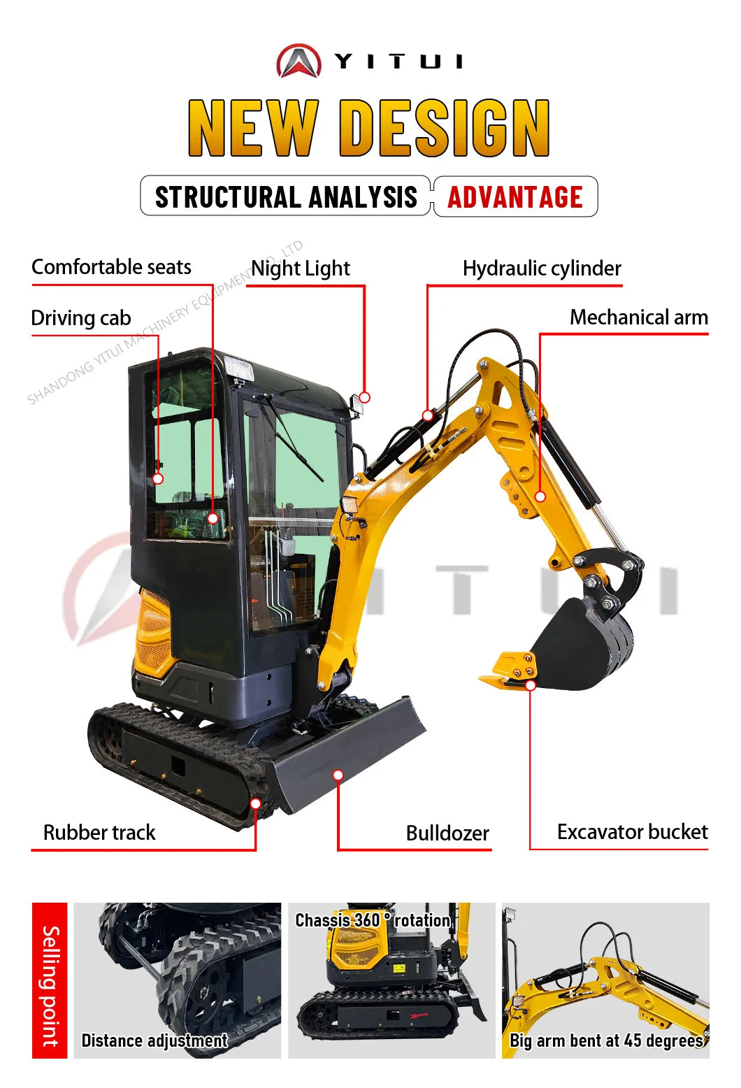 CE Epa Euro 5 Customized Mini Digger