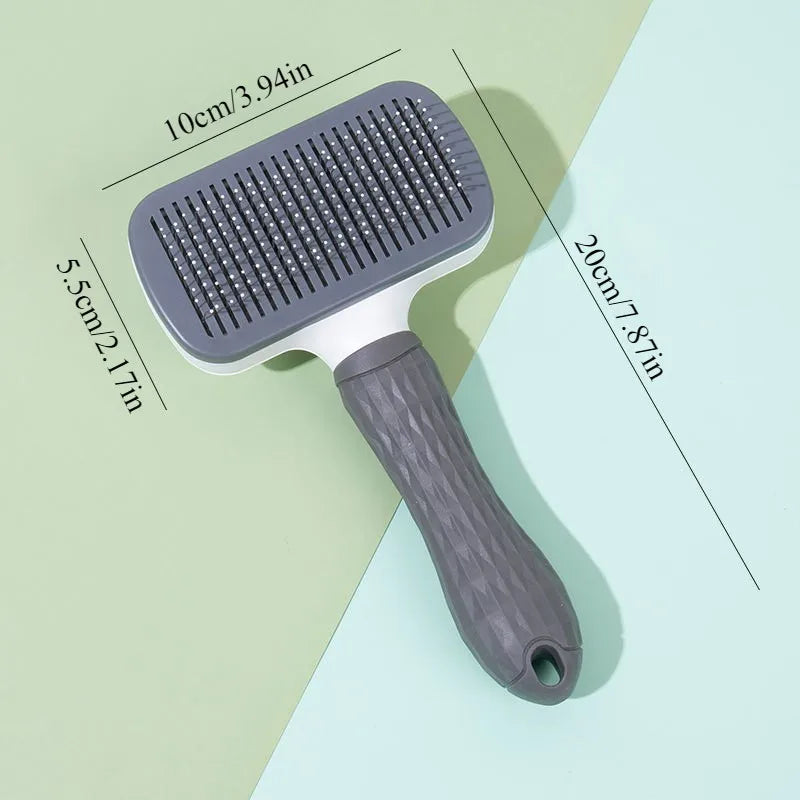 One-Button Pet De-shedding Brush