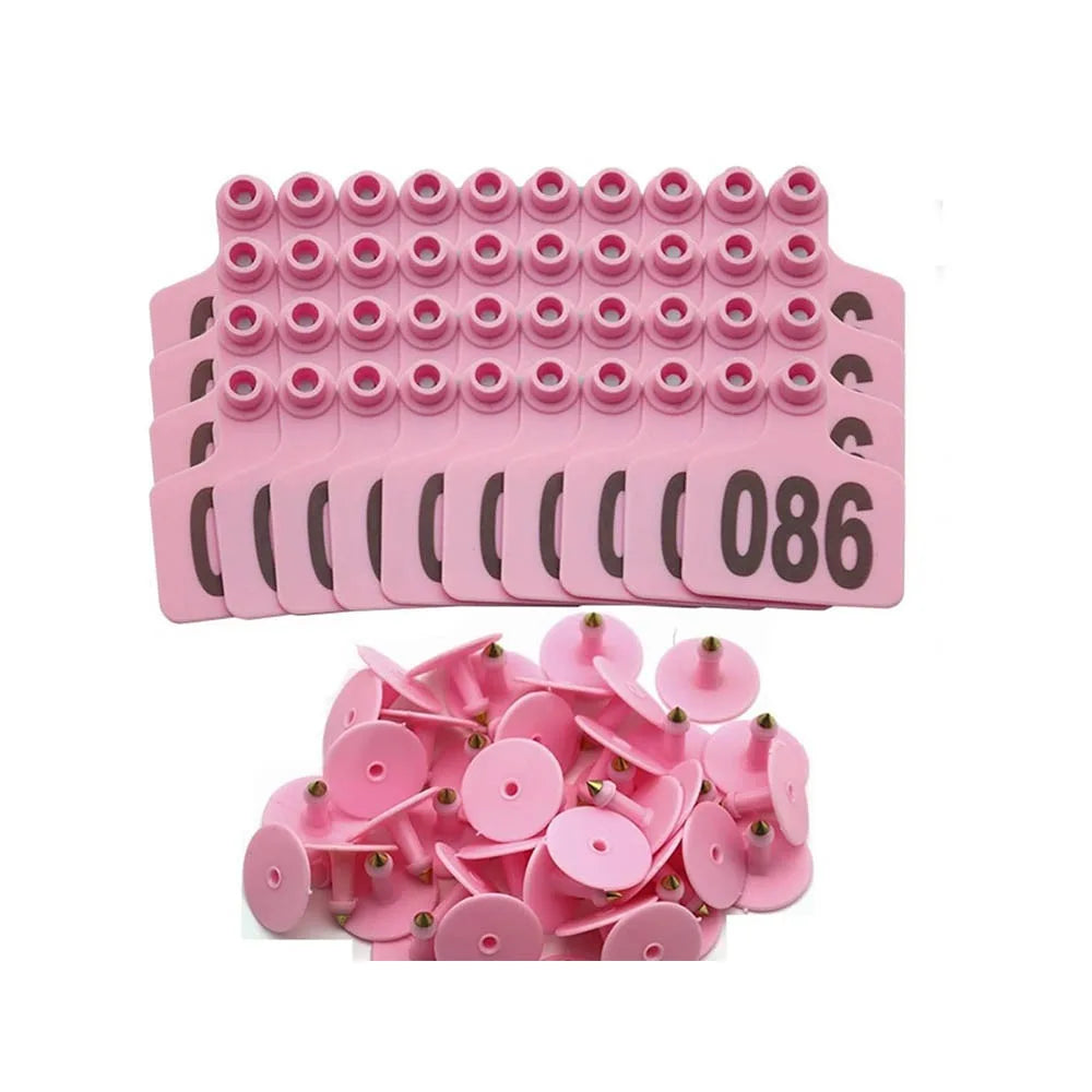 100Pcs 001-100 Numbers Cow Ear Tag