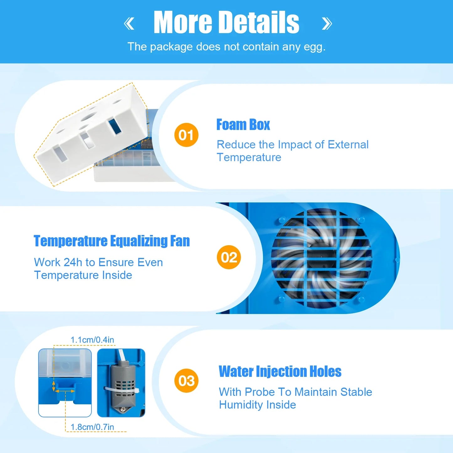 2-in-1 48 Egg Incubator with Temperature Display