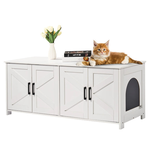 VEVOR Cat Litter Box Enclosure, White