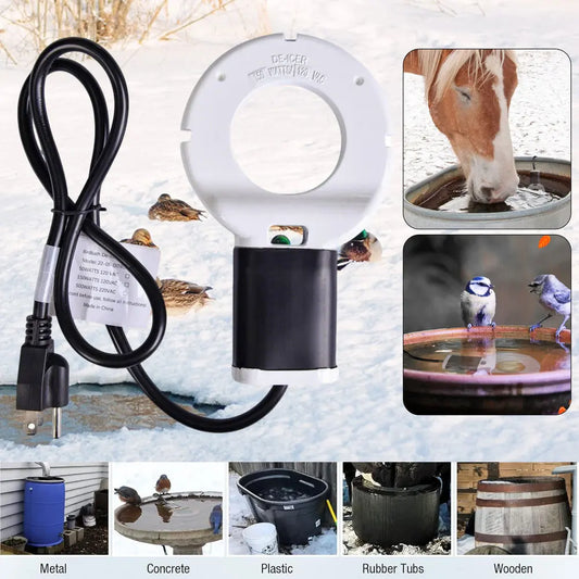 500W Chicken Waterer Heater Aluminum Utility De-Icer for Farm & Livestock