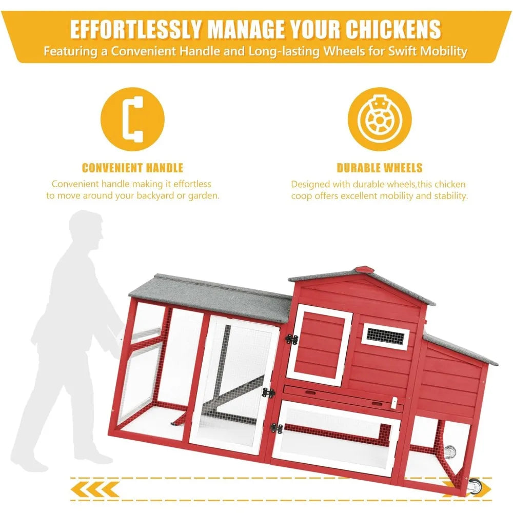 136" Chicken Coop with Wheels