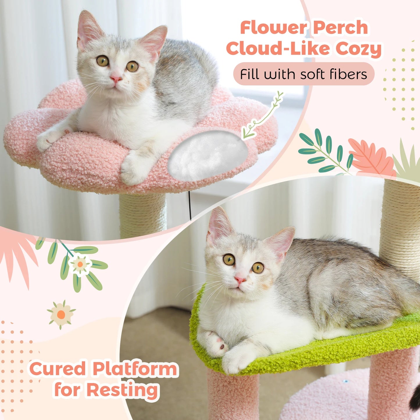 Flower Cat Tree for Small Indoor Cats