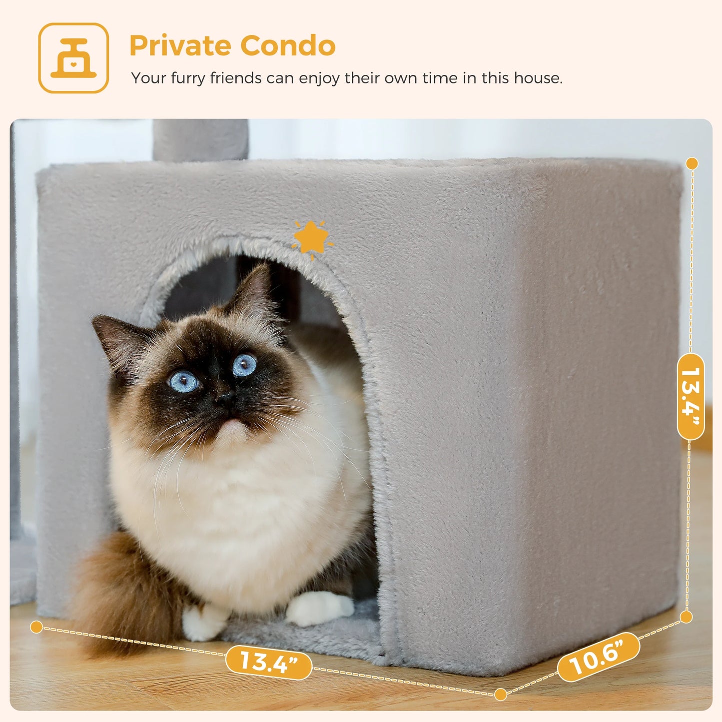 2 in 1 Cat Tree for Large Cat and Small Cat