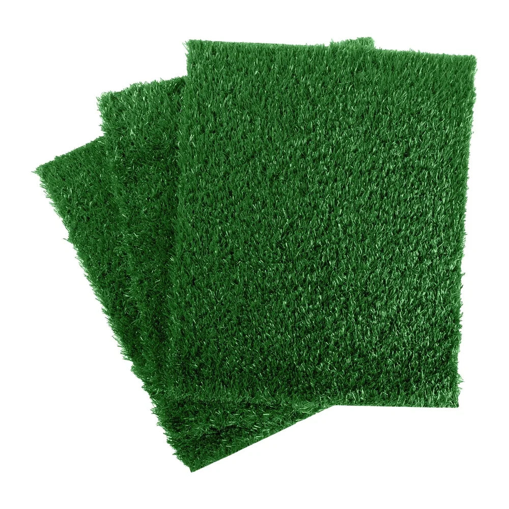 Set of 3 Washable Replacement Turf Grass Pee Pads Dogs Portable Heavy Duty Pet Training Easy Clean-Up Indoor Outdoor Use