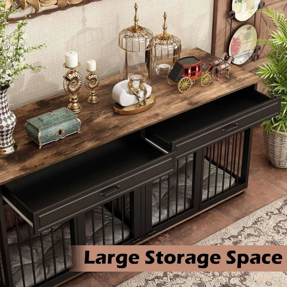 Large Dog Crate Furniture for 2 Dogs