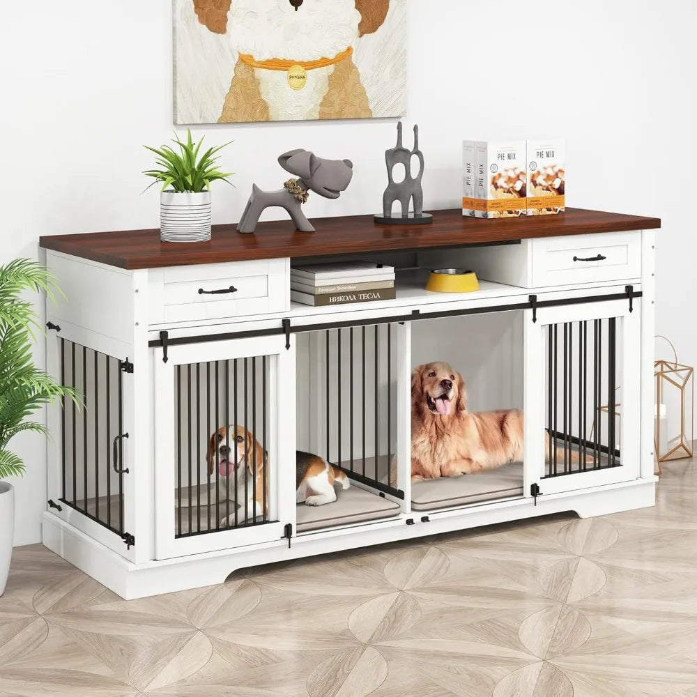 Dog Crate Furniture for 2 Dogs
