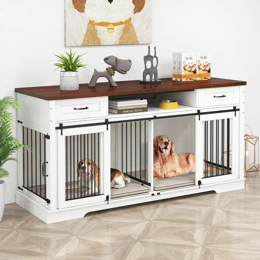Dog Crate Furniture for 2 Dogs