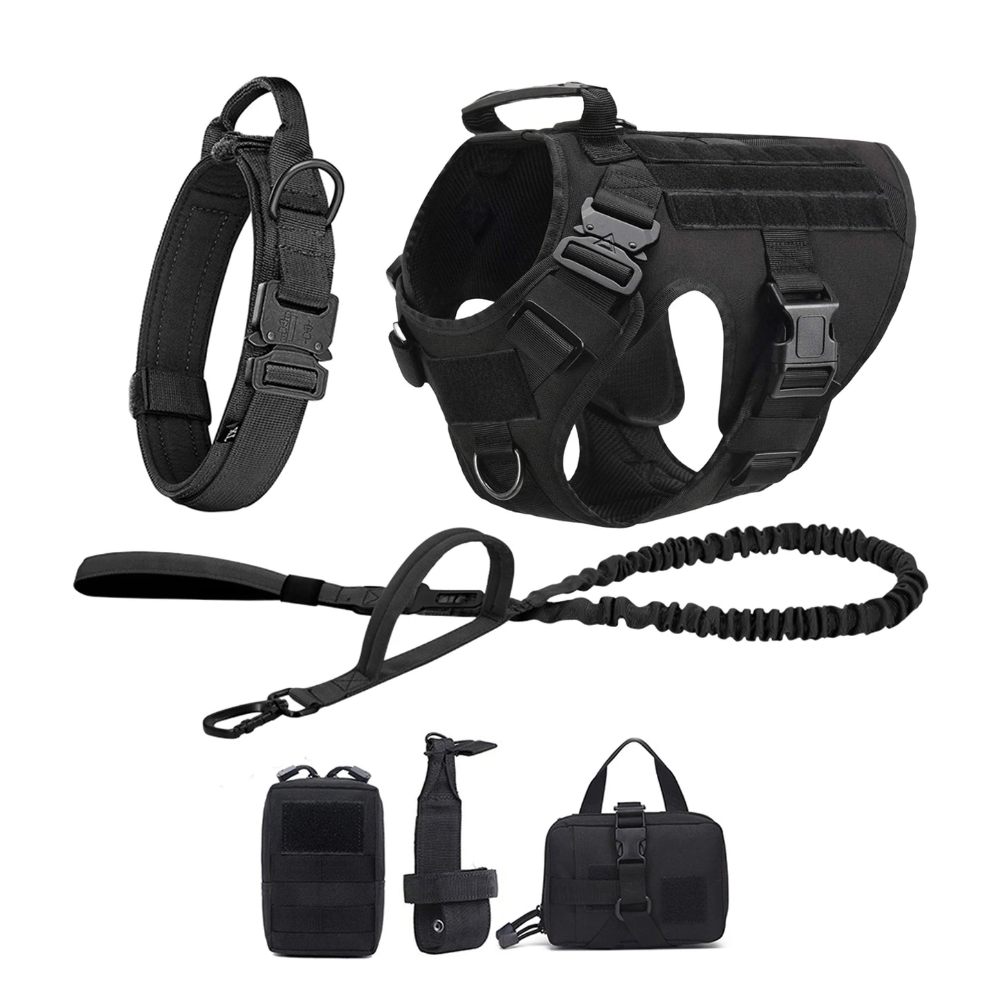 Tactical Dog Harness Collar Leash