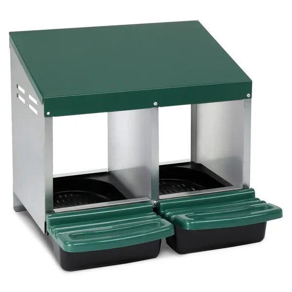 2 Compartment Roll Out Chicken Nesting Box with Plastic Basket
