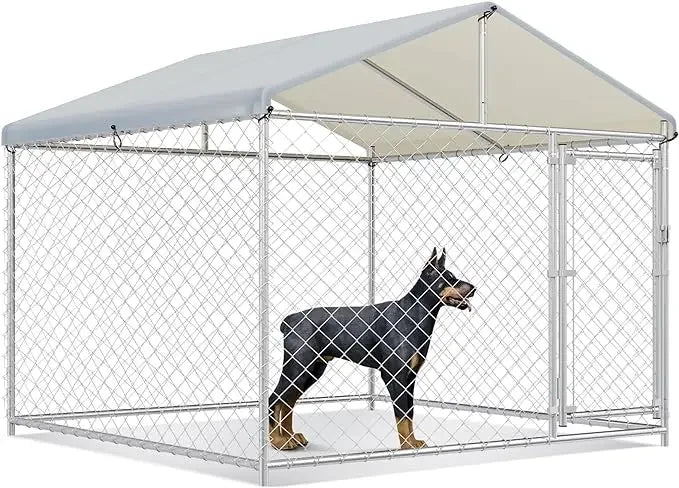 Large Outdoor Kennel with Fully Covered Roof