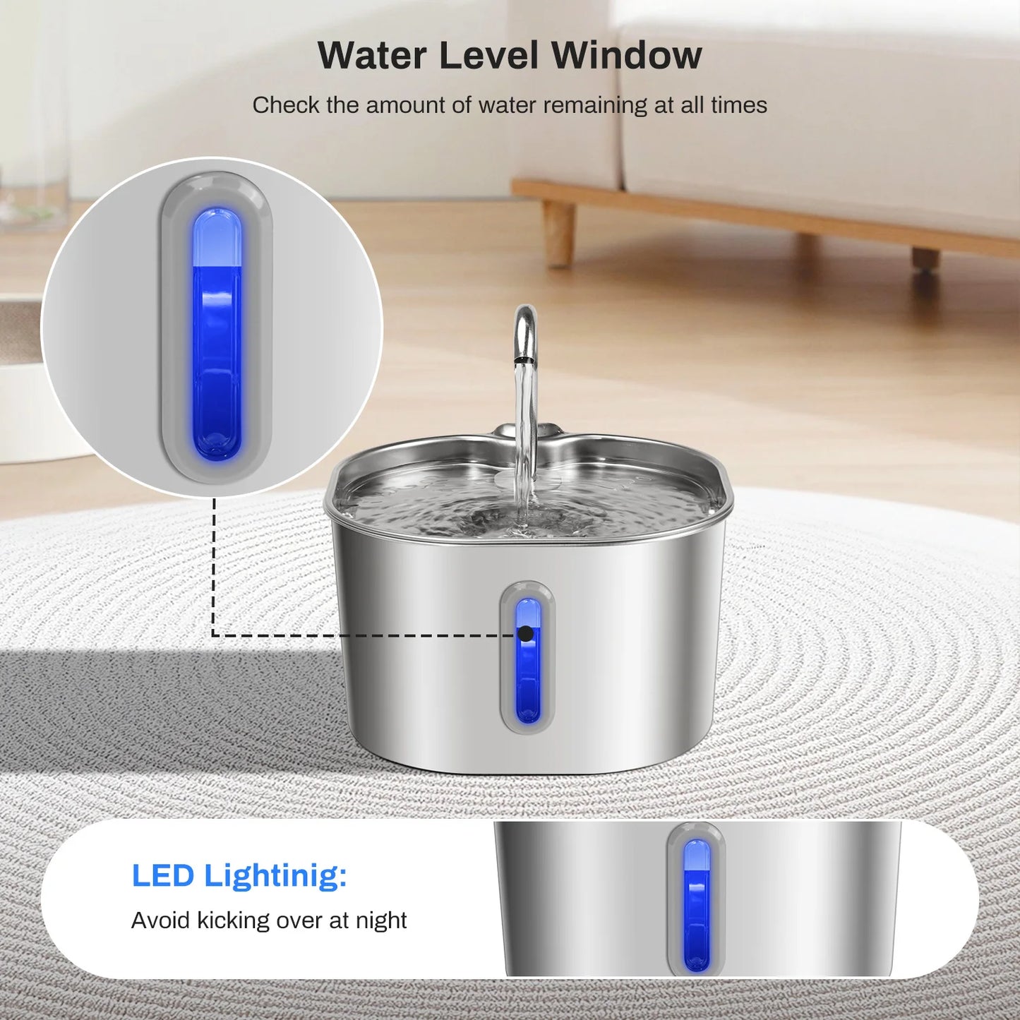 Stainless Steel Cat Water Fountain - Large C