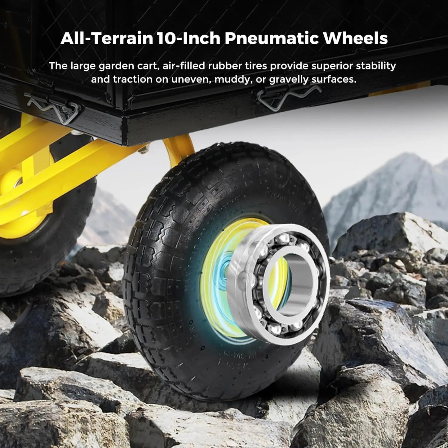 900 Lbs Capacity Heavy Duty Mesh Steel Garden Cart