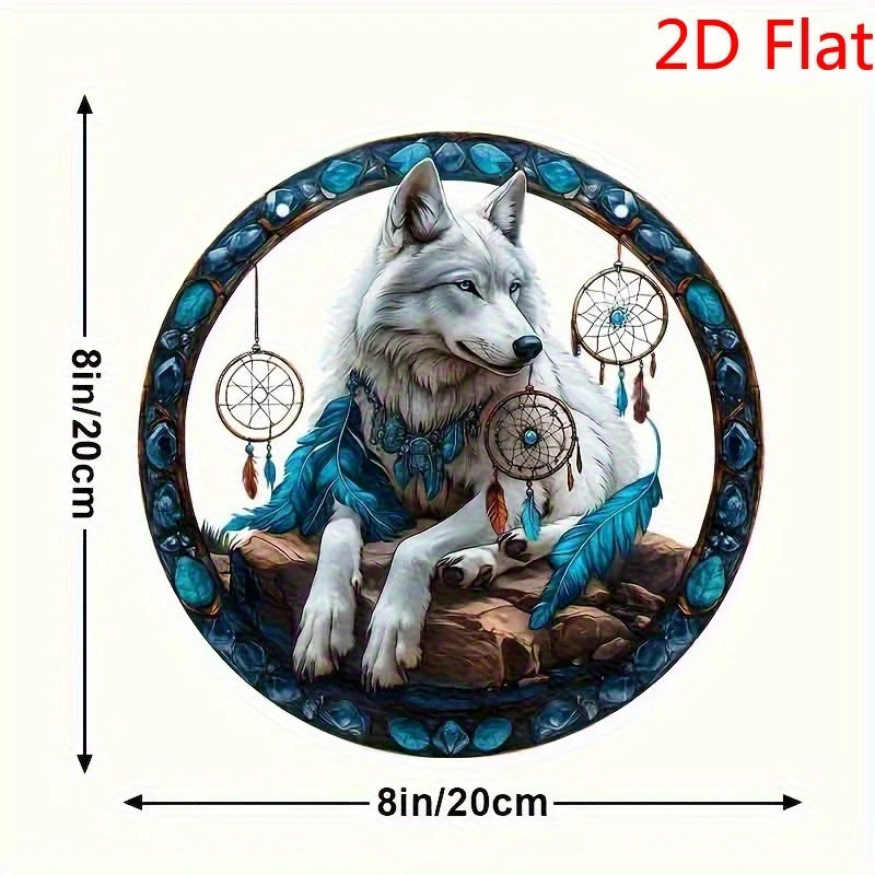 1PC 2D  Wolf Dreamcatcher Wall Art