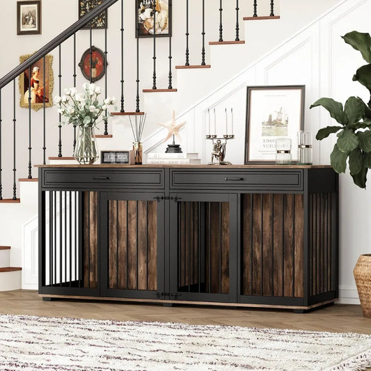 Large Dog Crate Furniture for 2 Dogs