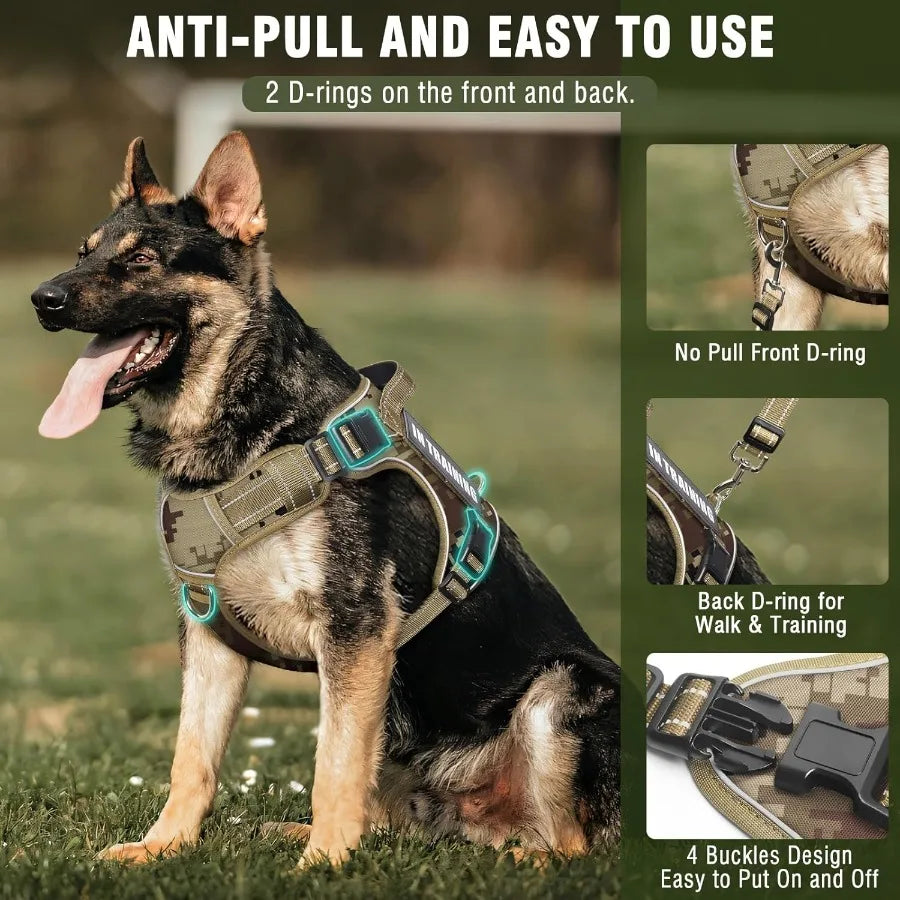 Tactical Dog Harness and Leash Set
