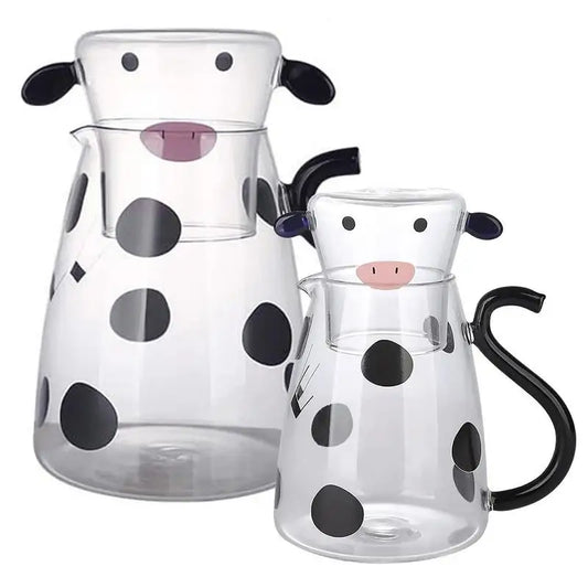 Cow Glass Water Pitcher