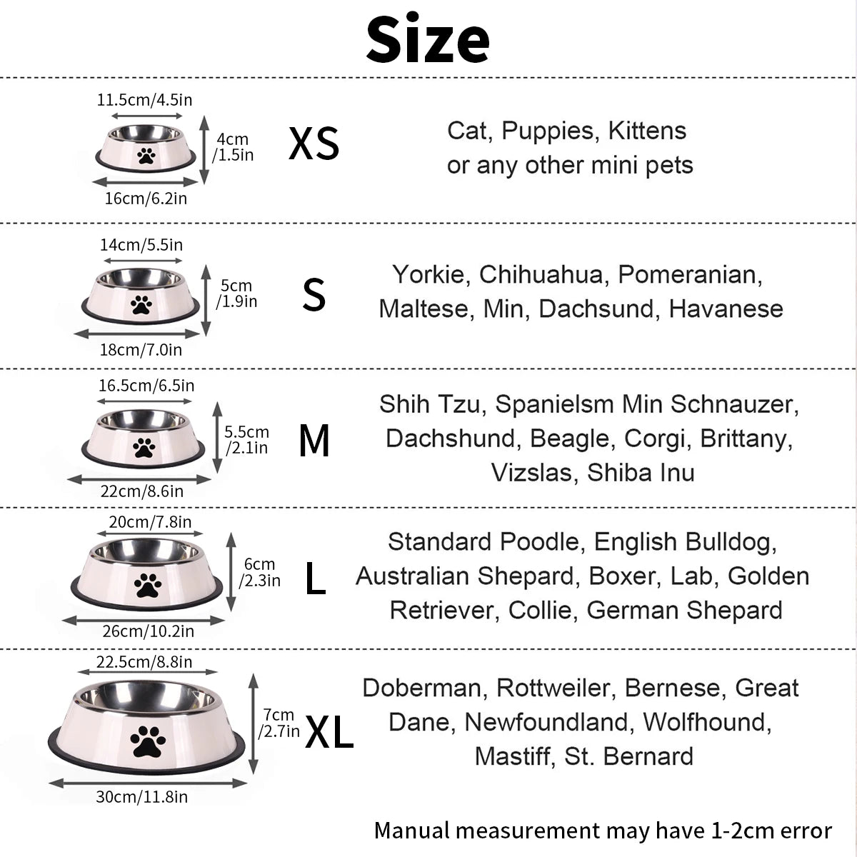 1PC Stainless Steel Pet Bowl