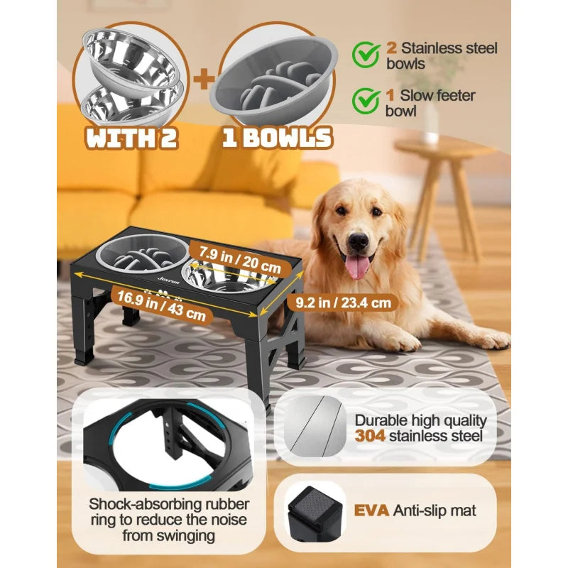 Adjustable Elevated Dog Bowls Stand